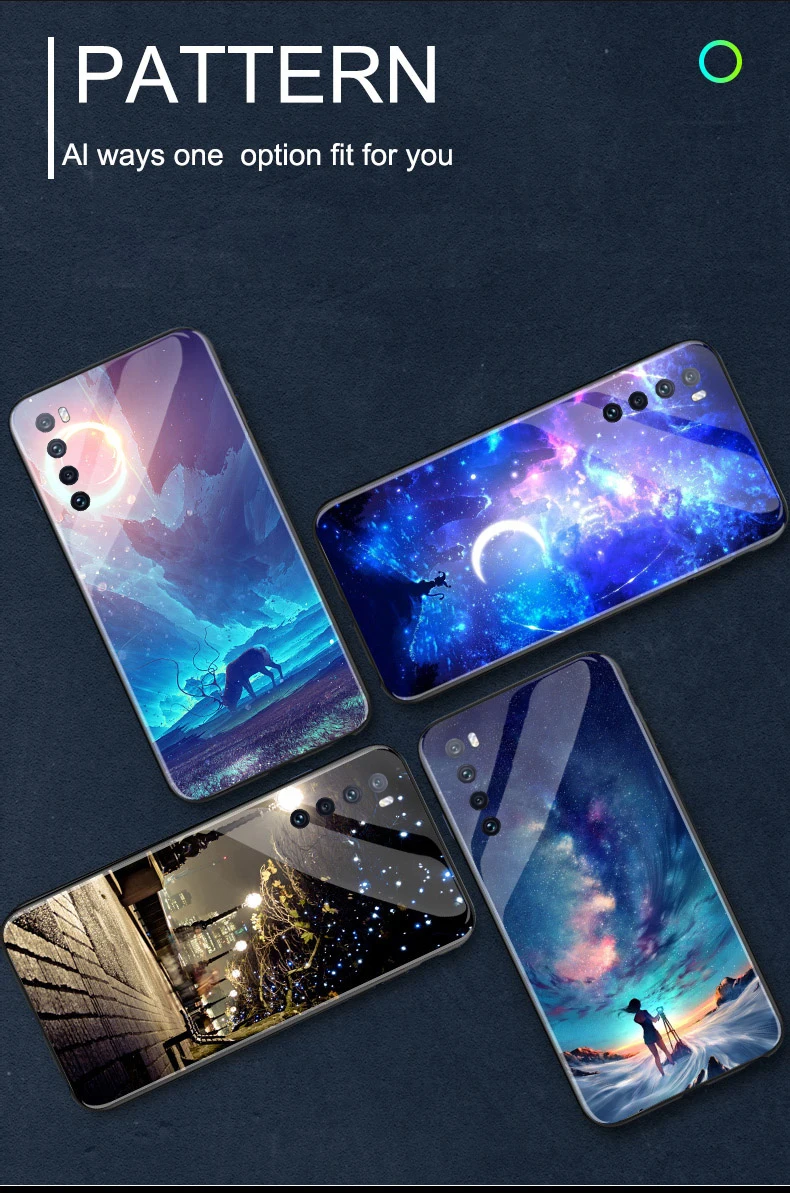 Huawei dustproof case Luminous Glass Glow Case For Huawei Nova 5 5i Pro 5T 5Z Luxury Shine Starry Sky Silicone Back Cover For Nova 6 SE 7I 7 Pro waterproof case for huawei