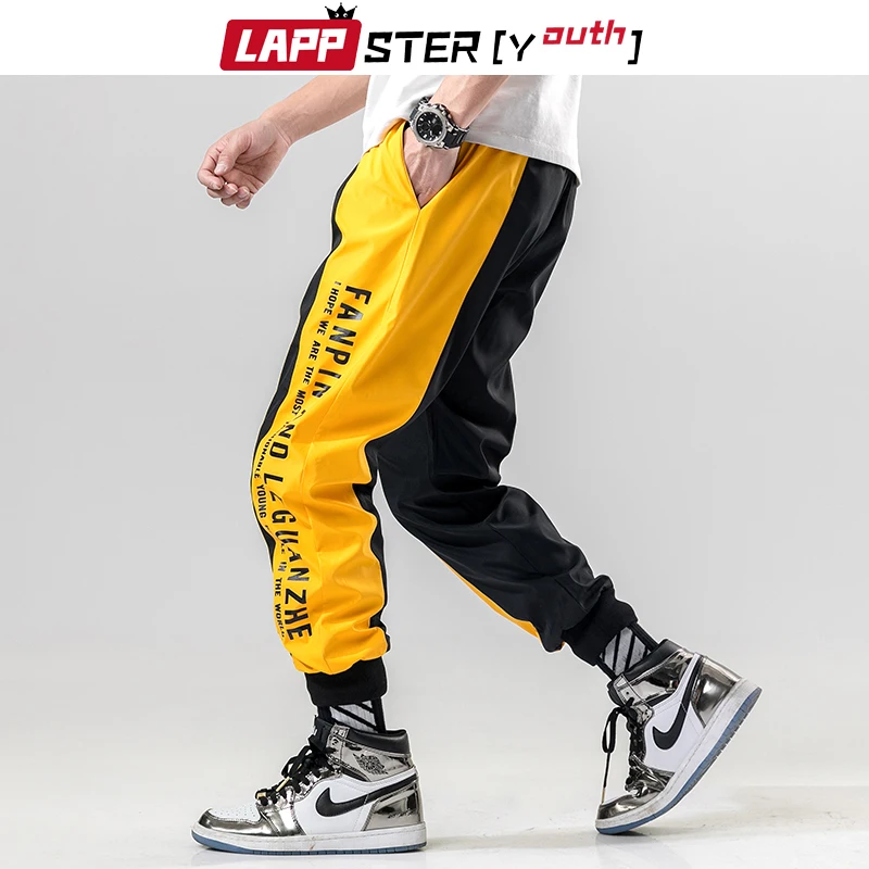 LAPPSTER Men Side Striped Joggers 2020 Mens Japanese Streetwear Patchwork Sweatpants Male Hip Hop Track Pants Yellow Trousers LAPPSTER Men Side Striped Joggers 2020 Mens Japanese Streetwear Patchwork Sweatpants Male Hip Hop Track Pants Yellow Trousers