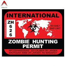 Aliauto Persönlichkeit Auto Aufkleber Internationalen Zombie Jagd Erlauben Retro-reflektierende Motorrad Zubehör PVC Aufkleber, 17*12cm