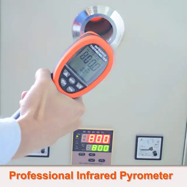 BTMETER Infrared Thermometer BT-1500 2732°F Dual Laser, Emissivity  Adjustable, Hazard-Free,DS 30:1, Orange 