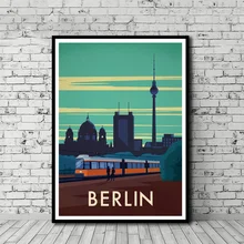 GX2010 póster de viaje Vintage de la ciudad de Berlín, póster de pintura, póster, impresiones, lienzo, cuadro de pared para la decoración de la habitación del hogar