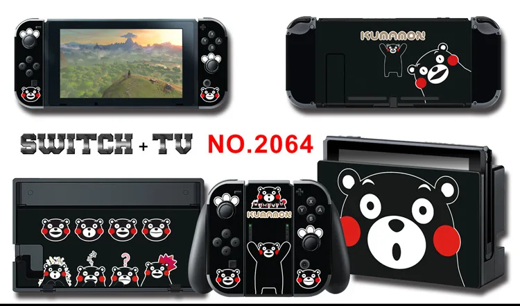 1set New Cute Anime Full Body Sticker for NS Switch Protective Cover Skin Colorful Art for Game Console Joy-Con Controller Decor