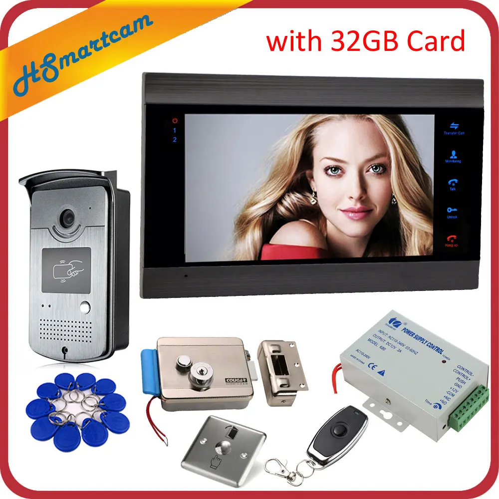 New 7 inch Video Doorbell Monitor Intercom With RFID Key Outdoor Camera Door Phone Intercom System Remote control Door Lock New 7 inch Video Doorbell Monitor Intercom With RFID Key Outdoor Camera Door Phone Intercom System Remote control Door Lock
