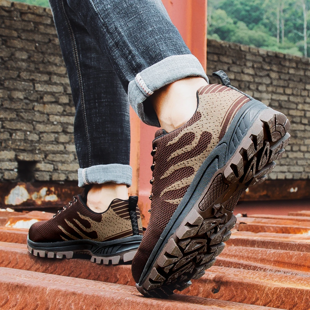 Новая неубиваемая безопасная обувь на каждый день для мужчин со стальным носком защитные ботинки прокалывающиеся рабочие кроссовки дышащая обувь размера плюс 48