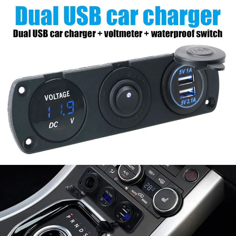 Автомобильное зарядное устройство двойной USB Автомобильное зарядное устройство практичное двойное зарядное устройство USB зарядное устройство для автомобиля ABS 5V Поворотный