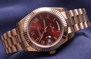 

Classic New Men Daydate Full Rose Gold Blue Green Red Automatic Mechanical Stainless Steel Sapphire Rome Watch AAA+ 41MM