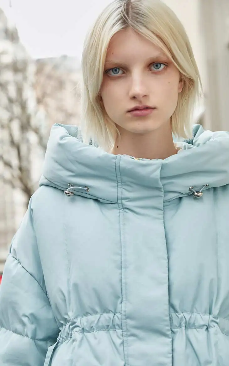 Vero Moda зимнее Новое однотонное пуховое пальто с капюшоном на белом утином пуху | 319423513