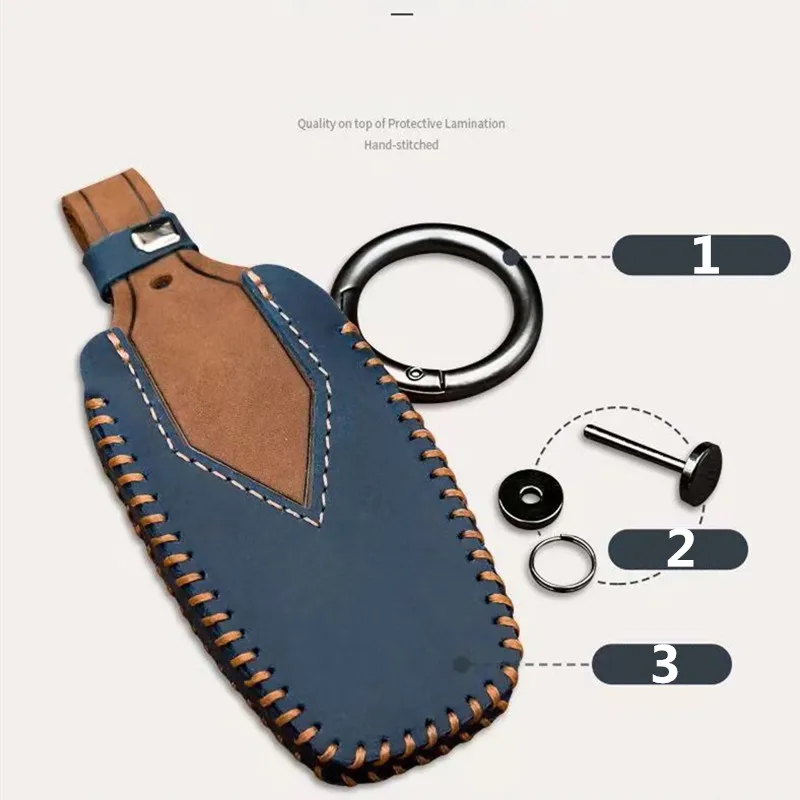 Leather Car Key Cover Keychain For Honda Civic CR-V HR-V Accord Jade Jazz City Pilot Crider Odyssey 2015