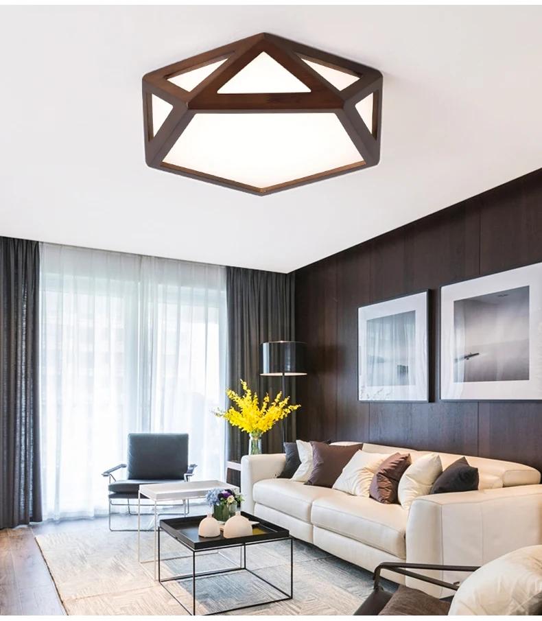 AIBIOU светодиодный потолочный светильник, современный потолочный светильник для коридора, кухни, светильники, коричневый деревянный крепеж для потолочных светильников