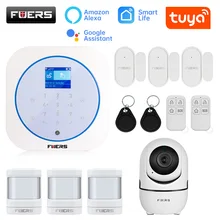 FUERS WIFI GSM Wireless Home Business Burglar Security Alarm System APPควบคุมไซเรนRFID Motion Detector PIRเซ็นเซอร์ควัน