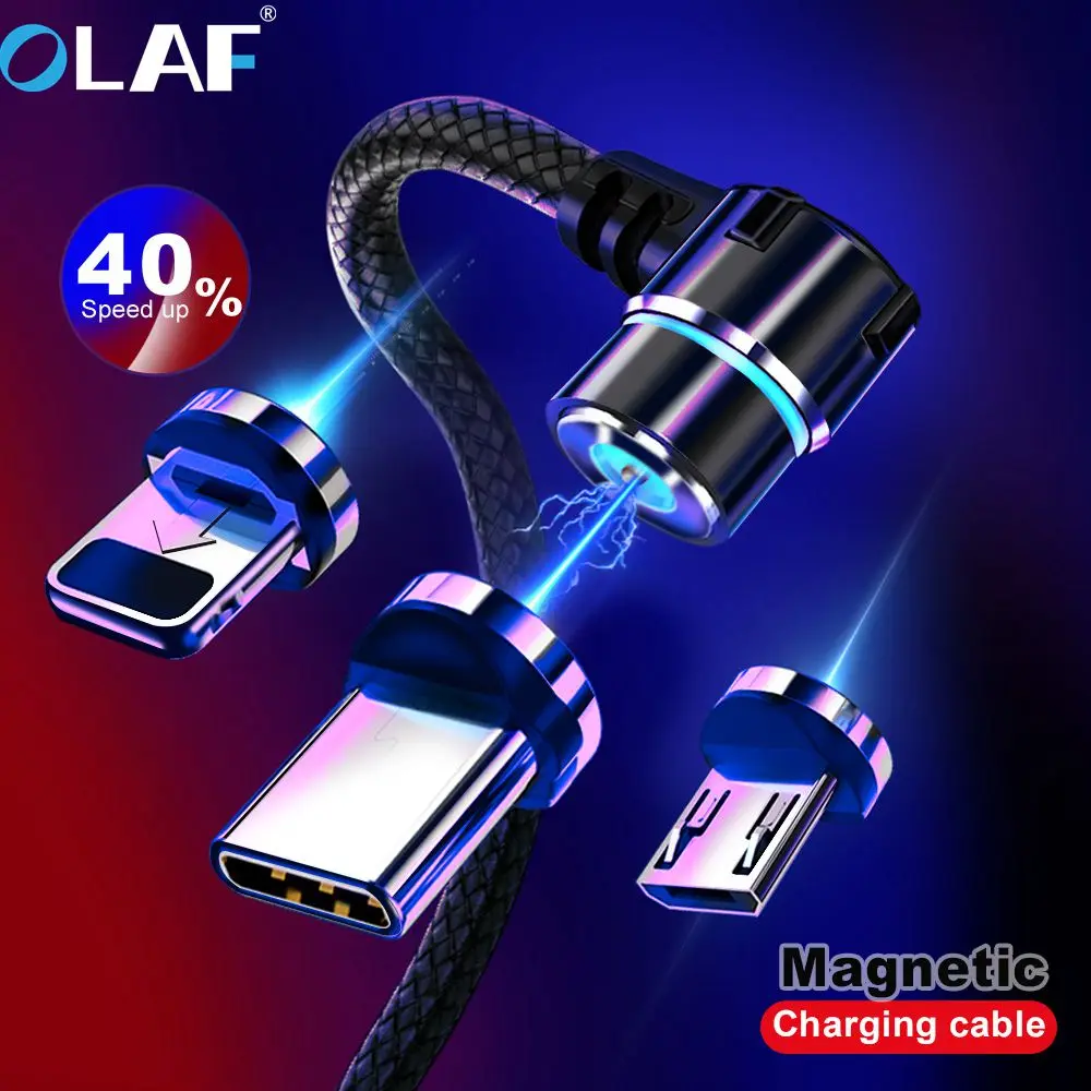 Магнитный кабель Micro USB 1 м для iPhone Samsung Type-C зарядный usb-кабель магнитный C освещения