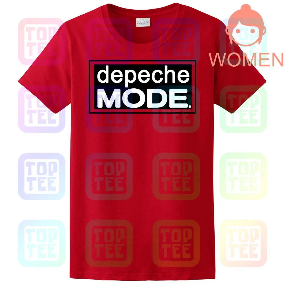 WOMEN-RED Depeche рубашка режим логотип Футболка все размеры рок новая волна 80 DAVE GAHAN электронный - Цвет: WOMEN-RED