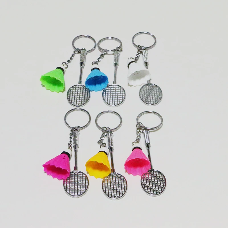 

Creative Tennis Table Tennis Badminton Golf Metal Keychain Car Advertising Key Ring Pendant Key Chains For Gifts Sports Keychain