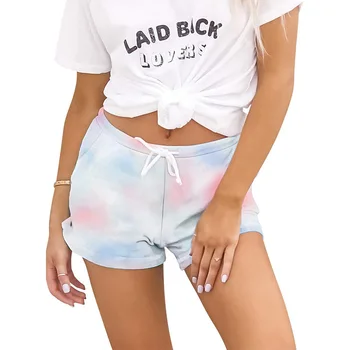 

Shorts Women Summer Tie Dyed Casual Drawstring High Waist Lace Up Home Short Pants Fashion Sexy Ladies Slim Shorts Plus Size 5XL