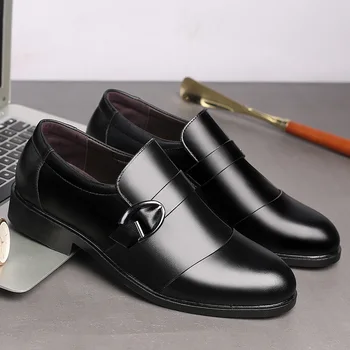 

In 2020 the new leather shoes dad head layer cowhide single male shoes casual shoes driving soft soles Brown spring high-grade