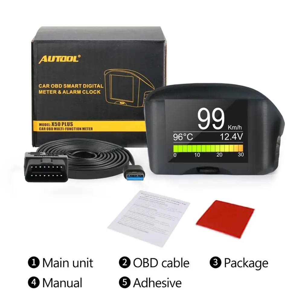 AUTOOL-X50Plus-Multi-Function-Car-OBD-Smart-Digital-Meter-Alarm-Water-Temperature-Gauge-Digital-Voltage-Speed