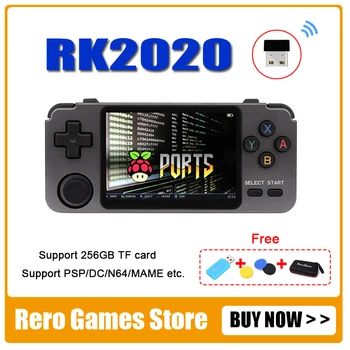 

RK2020 Portable Metal aluminium Video Game Player Hand-held Retro Game Console 3.5 Inch Screen Purple RK2020 For PSP Emulator