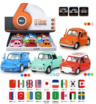 

RCtown 1/38 Scale Mini Classic Diecast Cars Opening Door Pull Back Cars Vehicle Playset(12 Pieces)