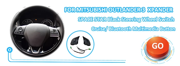 outlander steering wheel switch  black