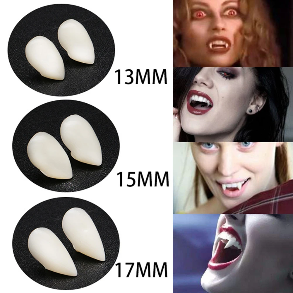 3 Pairs Halloween Vampire Zombie Fun Dress Werewolf Fangs Teeth Caps Cosplay Party Props