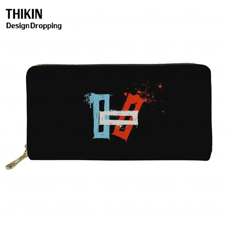THIKIN модный длинный женский кошелек с принтом Twenty One Pilots, Женский кошелек для монет, держатель для карт, чехол для хранения денег, сумка для телефона