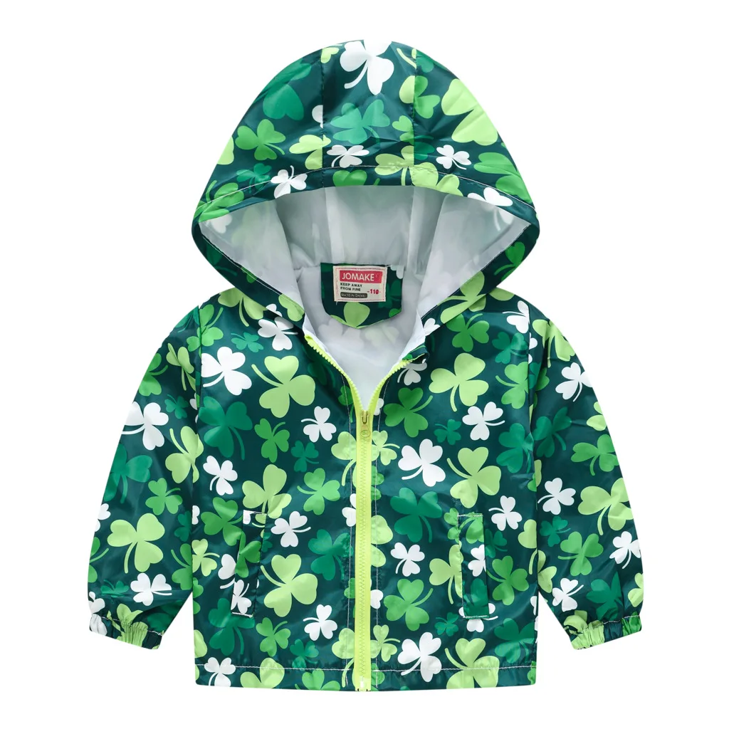 Kids Jackets Boys Girls Hooded Zipper Windbreaker Infant Waterproof