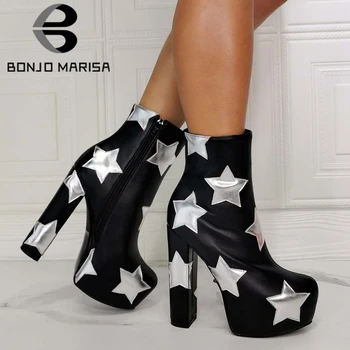

New Design Chic Cool Big Size 43 Platform Stars Sexy Extreme High Heels Party Ankle Booties Women Shoes Boots Female