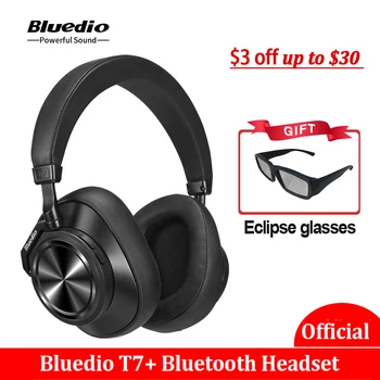 

Gift Glass Original Bluedio T7 Plus Bluetooth Headphones ANC Wireless Headset HIFI Sound Step Counting Touch Control Headsets H2