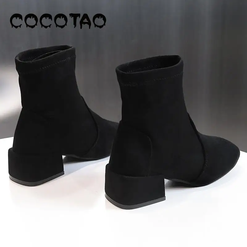 

Boots Children 2019 Autumn And Winter New Single Boots Thick With Martin Boots With Elastic Short Boots Thin Boots Socks Women