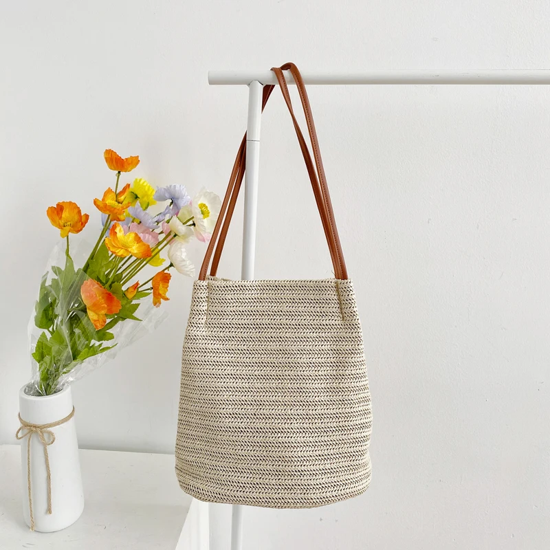 2020 летние женские соломенные сумки женская сумка тканая маленькая ведро