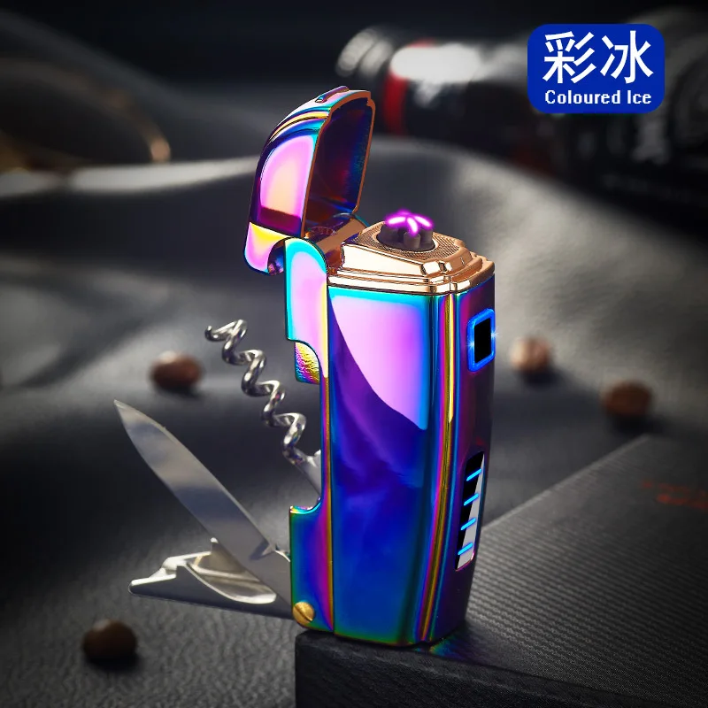1 Креативная USB Зажигалка многофункциональная двойная для Плазменно-дуговой зажигалки металлические аксессуары для электрических сигарет гаджеты для мужчин - Цвет: 1
