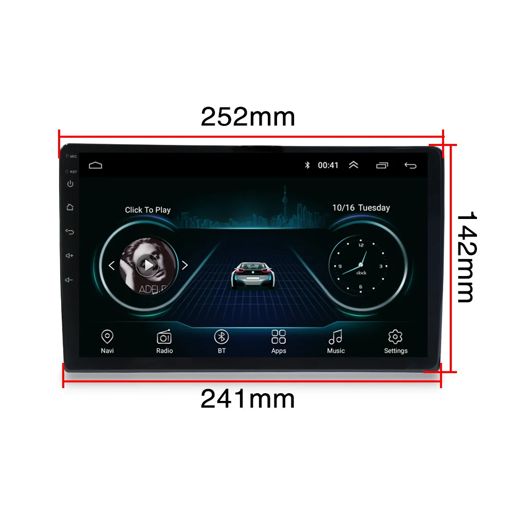 9 1" дюймовый Android 8,1 gps-навигация Авторадио Мультимедиа dvd-плеер Bluetooth wifi OBD2 Универсальный 2Din Автомагнитола