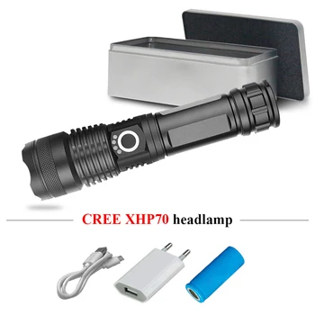 

rechargeable zoomble Super bright Searchlight cree xhp50 USB flashlight lantern led torch flashlight 18650 or 26650 lampe torche