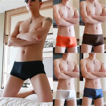 

Sexy Seamless Boxer Men Underwear Transparent Trunks Bulge Men's Shorts Cuecas Underpants