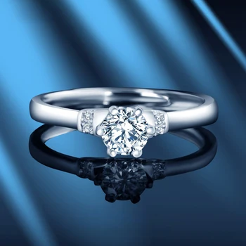 

S925 Pure Silver Mossan Stone Cara Ring Women's Fashion Jewelry Ring Ring Diamond Rings for Women Moissanite