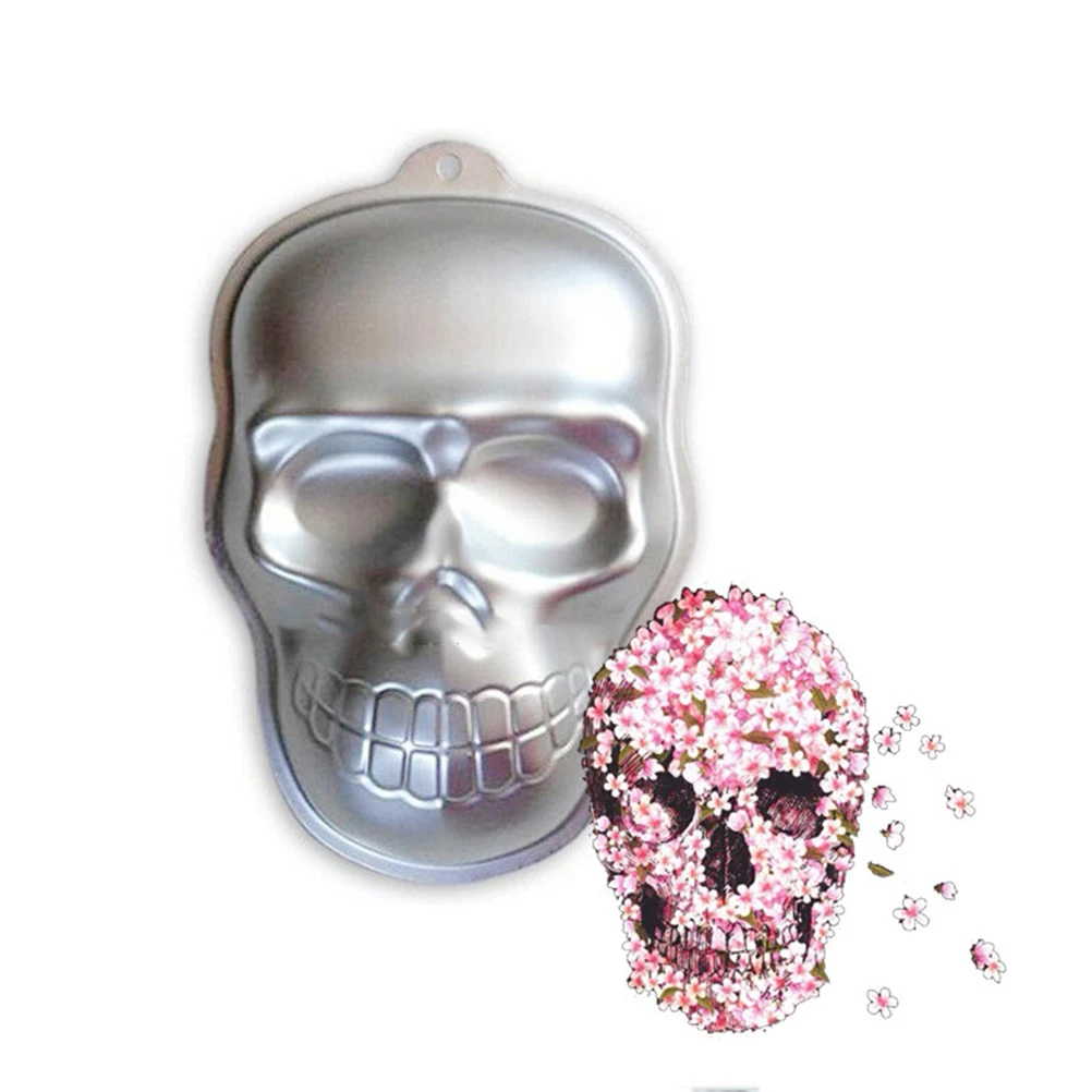 

Halloween Head Bone Cake Pan DIY 3D Skeleton Head Birthday Cake Pan Halloween Party Christmas Party Baking Pans Decoration Tools