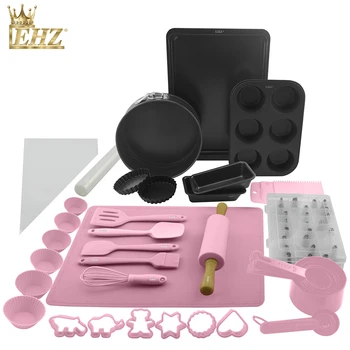 

EHZ Bakeware Set Baking sheet Set Decorating Cake Pizza Bread Non-stick Mold Silicone Spatula Set DIY Baking Tool Christmas Gift