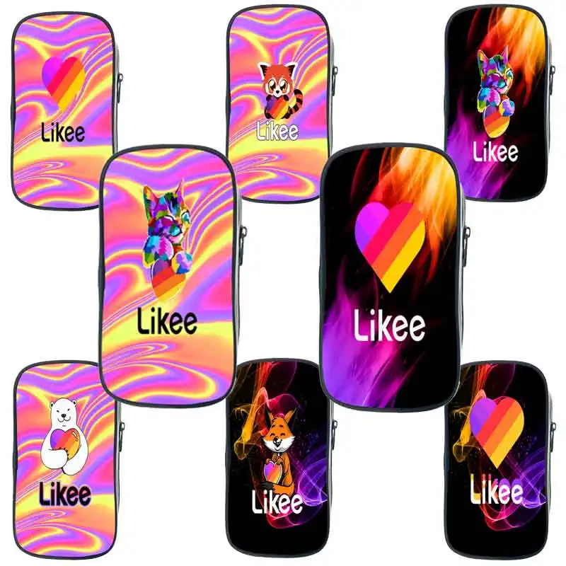 

Child LIKEE Pencil Case Likee App Tote Cosmetic Box Boys Girls Stationery Storage Bags Cat Fox School Supplies Make Up Cases