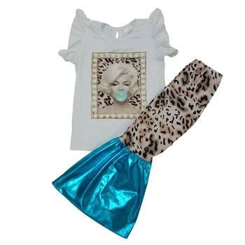 

toddler infant girl kids children clothes fashion kid clothing set girl spring print top leopard pant outfit paillette ruffle