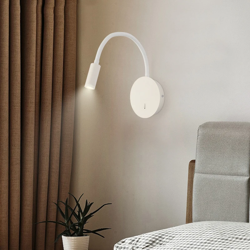 

Modern styles 3W LED Hoses Wall Lamp Flexible Home Hotel Bedside Reading Lamp Wall Light Modern Fashion Book Lights LED Bulbs