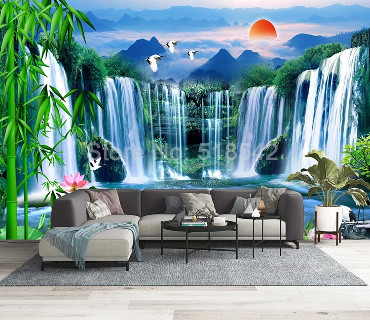 De Bambu, Mural De Paisagem, Sala De