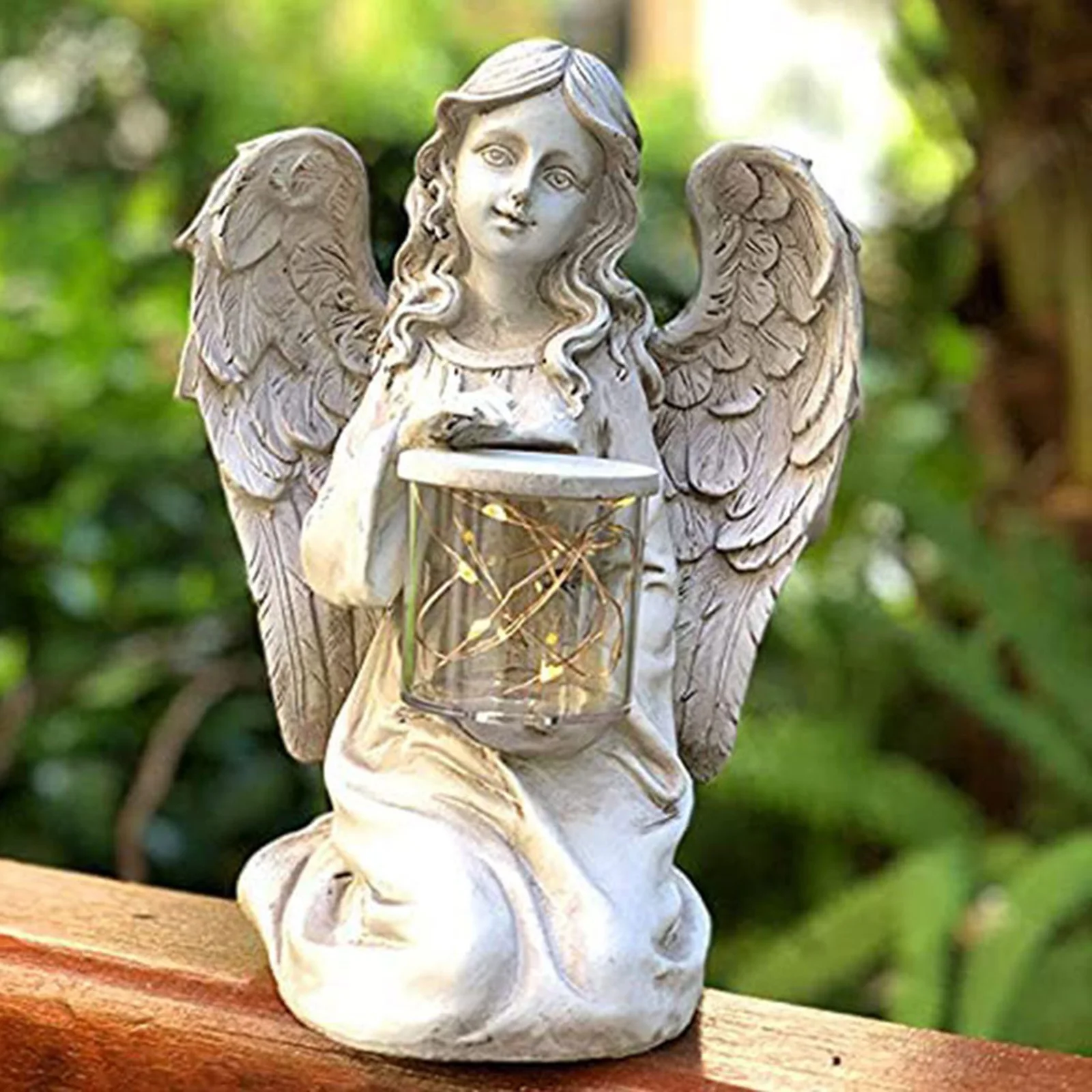 Kneeling Angel Statue in Resin Outdoor Decor Sculpture Collection