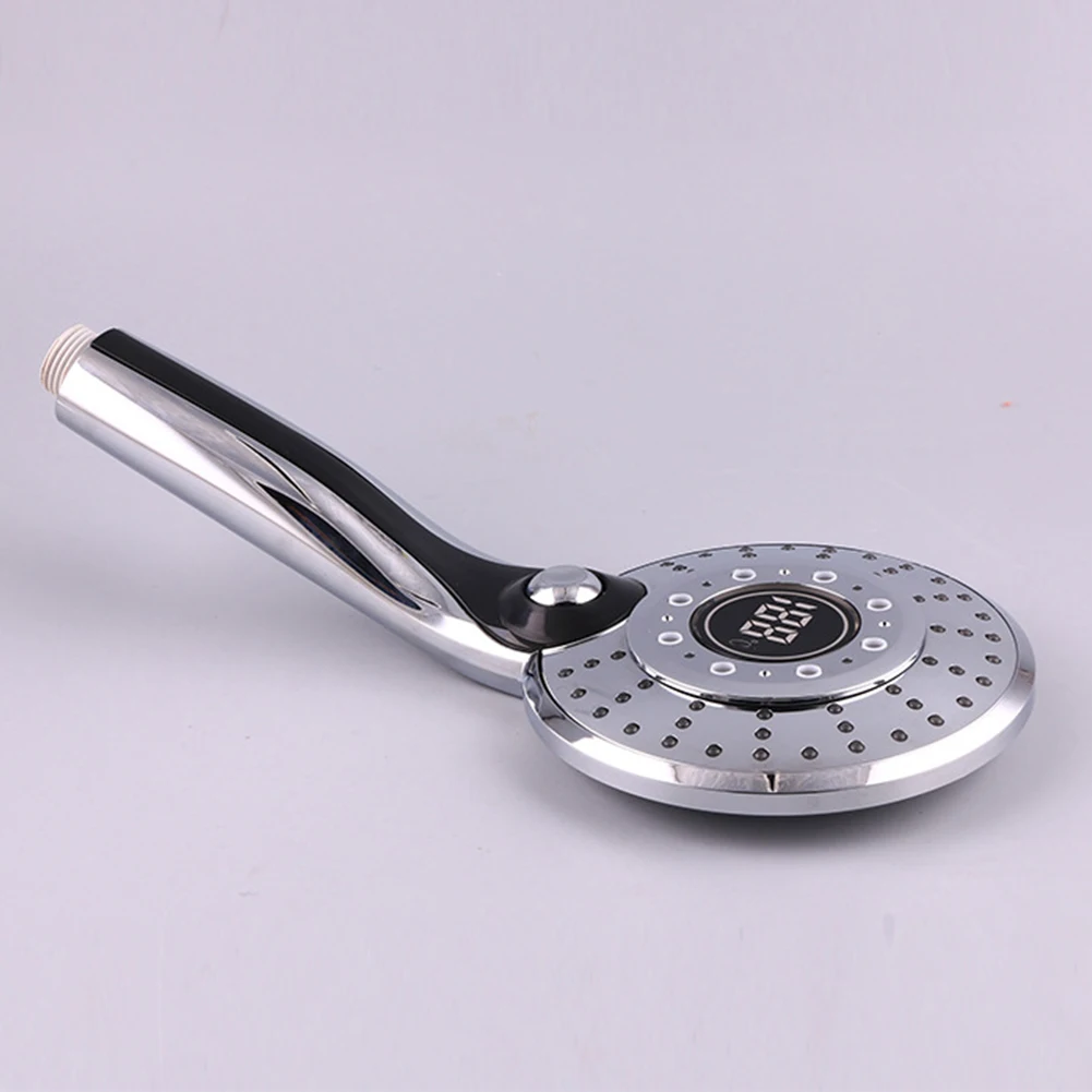 

Digital Display Accessories Sprinkler Spraying Temperature Control Electroplating LED Lights Bathroom Shower Head Handheld