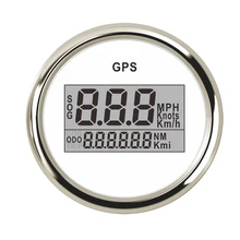 52 mm 보트 자동차 디지털 GPS 속도계 게이지 0 ~ 999 주행 거리계 MPH Km/h 매듭 GPS 센서와 가변 속도 측정기