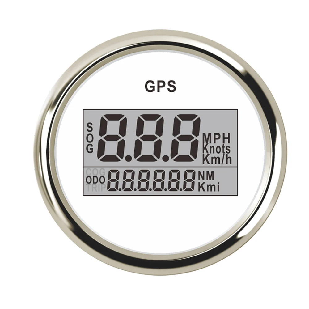 Цифровой GPS измеритель скорости для лодок 52 мм 0 ~ 999 одометр MPH км/ч с регулируемой