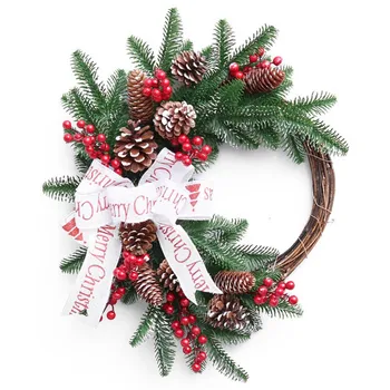 

Artificial Christmas Wreath 12/15inch Large Pine Cone Wreath for Festival Celebration Front Door Wall Window Party Decoration