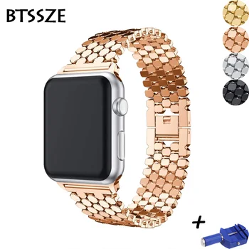 

Link Bracelet Strap for Apple Watch 4 band correa for apple watch 42mm 38 mm 44mm 40mm series 5 4 3 2 1 metal wrist watchband