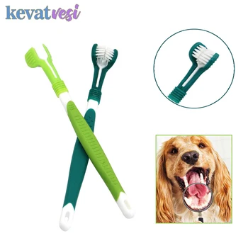 

Three Sided Pet Toothbrush Soft Dog Brush Addition Bad Breath Tartar Teeth Care Dog Mouth Cleaning Teeth Chihuahua Pet Supplies