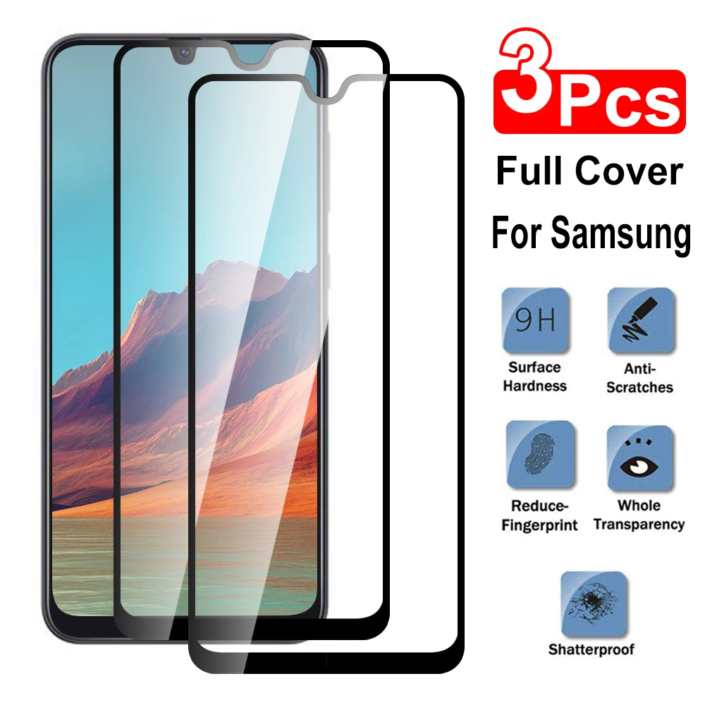 3 шт. закаленное стекло для Samsung A50 A40 A70 A10 A80 A90 Защита экрана A30S 40S A20 A30 M20 30 защитное