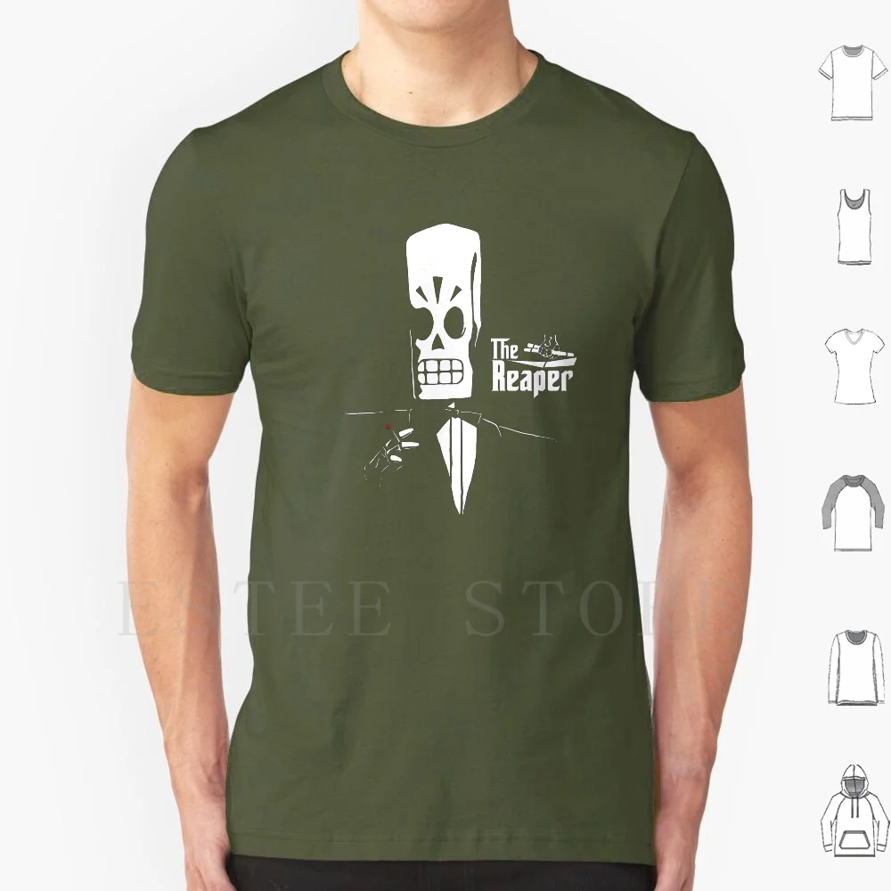 The Reaper T Shirt Stampa Cotton Grim Fandango The Godfather Godfather Grim Fandango Anni '90 Videogame Reaper Grim Reaper Vito